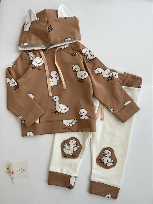 🦆 Duck Hoodie Set – Handmade Cozy Fun