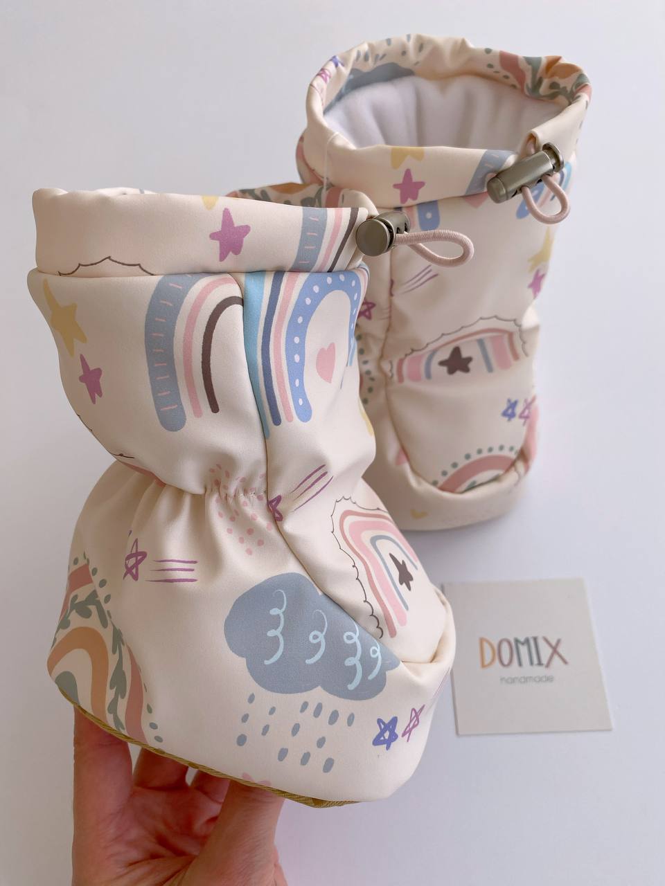 Waterproof Rainbow Booties – Warm, Soft & Handmade - Domix