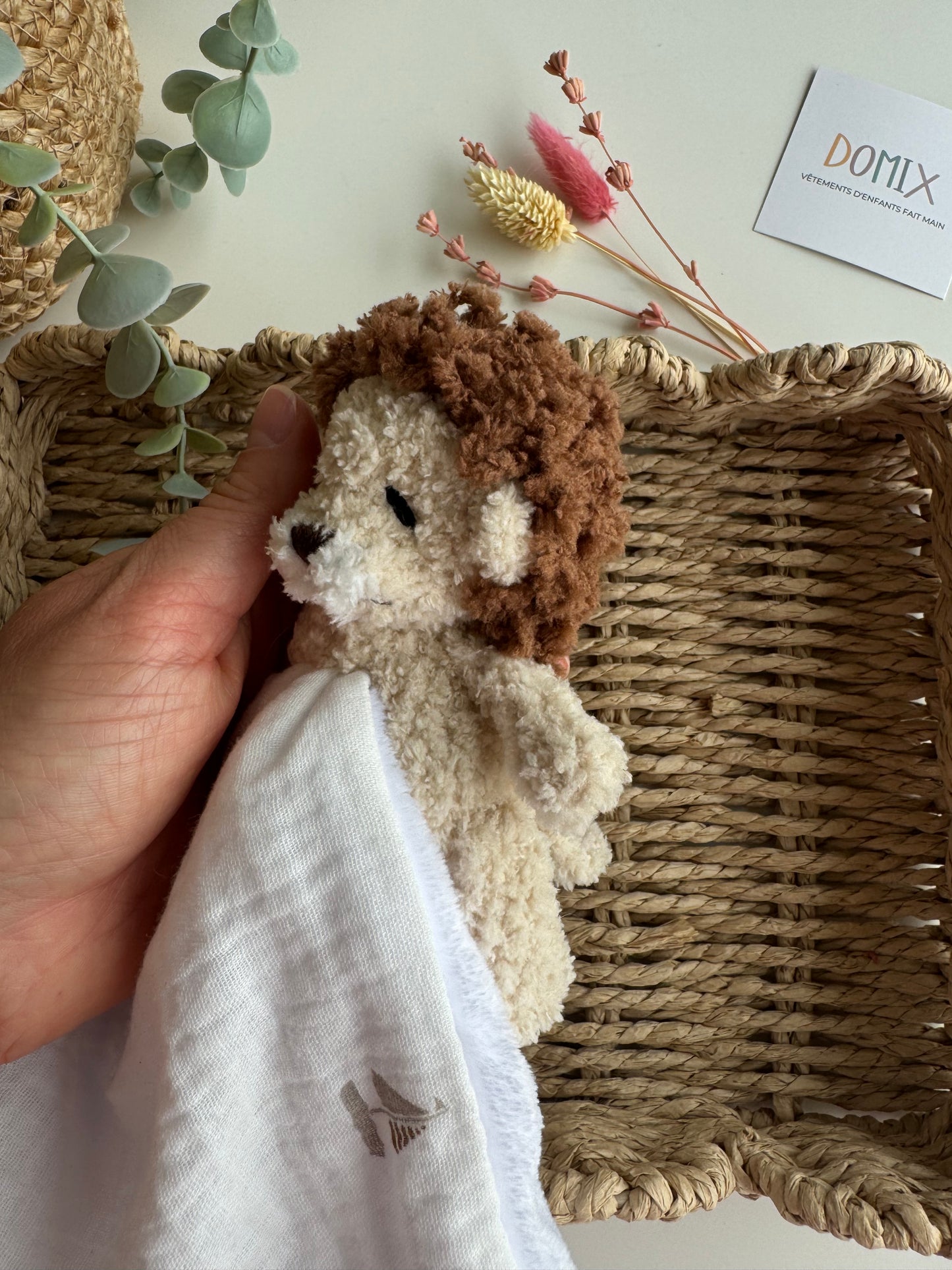 Lion Baby Lovey – Plush Toy with Muslin Comfort Blanket (CE Certified)