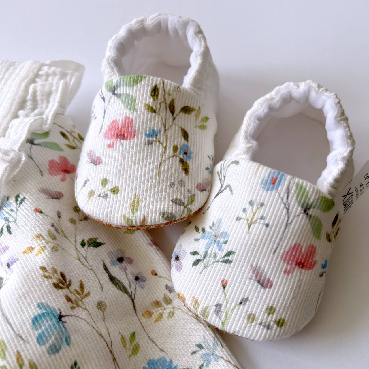 Baby Slippers – Soft Floral Cotton