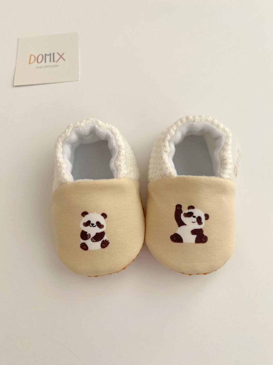 Panda Baby Slippers – Jersey & Velour