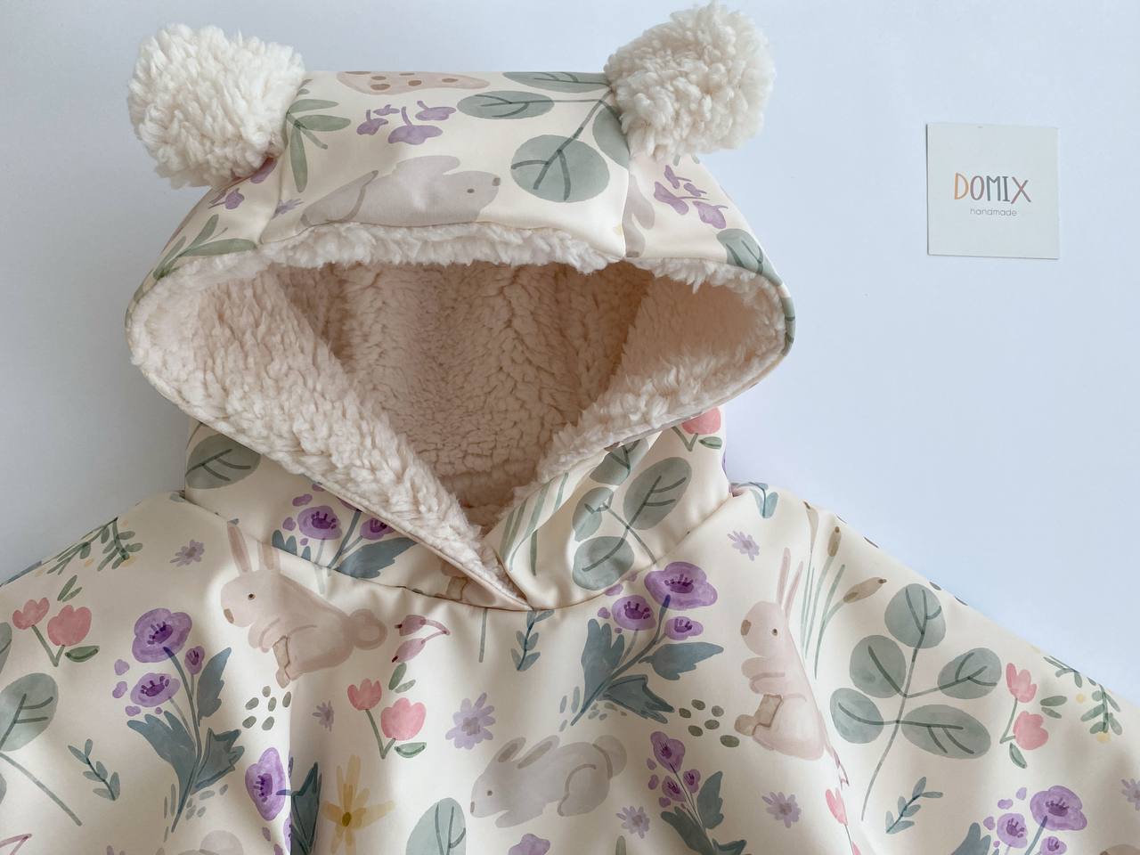 🌸 Floral Waterproof Poncho – Handmade Rain Protection with Charm