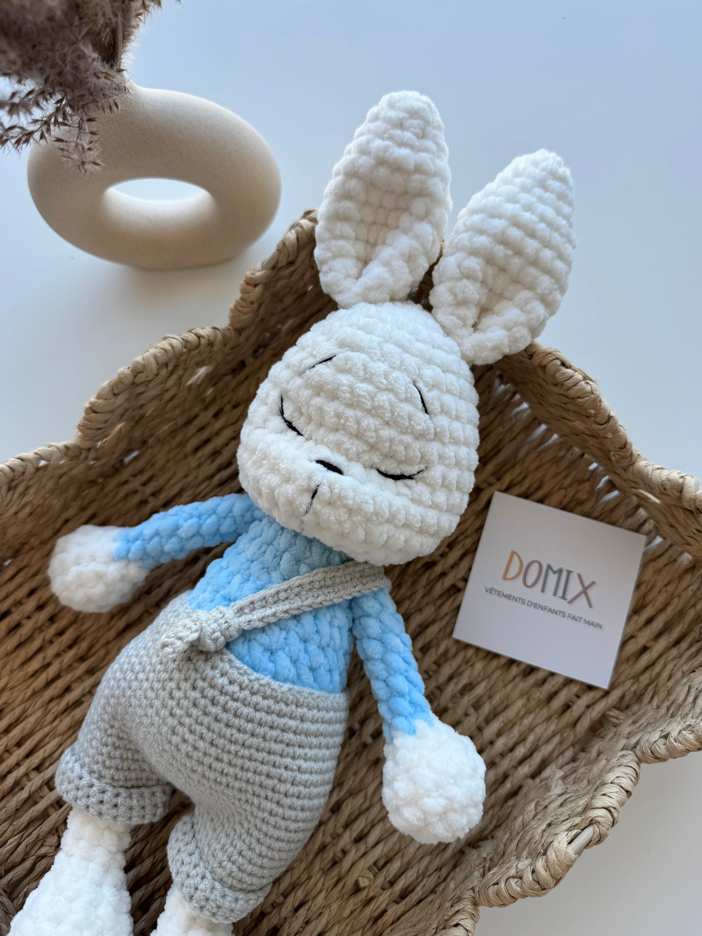 Handmade Bunny Plush Toy – Soft Baby Comforter (30 cm)
