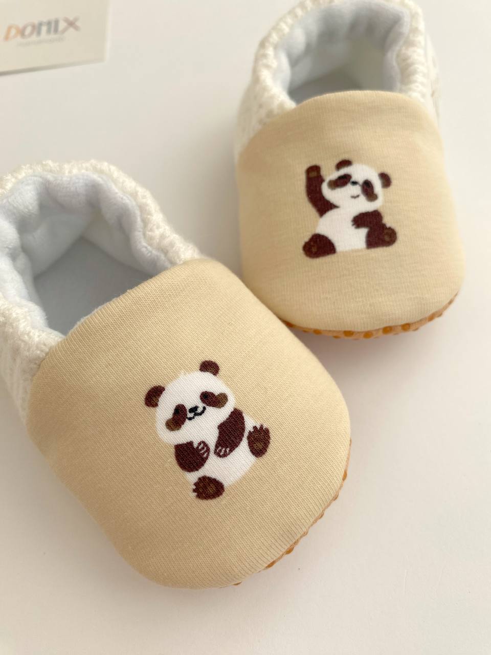 Panda Baby Slippers – Jersey & Velour