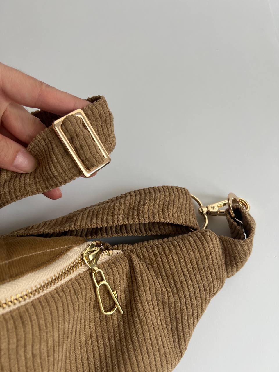 Handmade Corduroy Belt Bag – Minimal Everyday Crossbody
