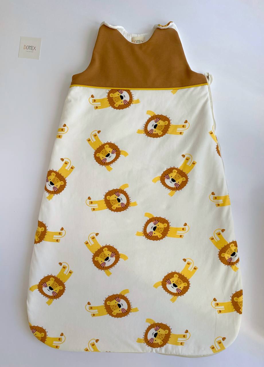 Handmade Baby Sleep Sack – Cotton Sleeping Bag with Lion Print