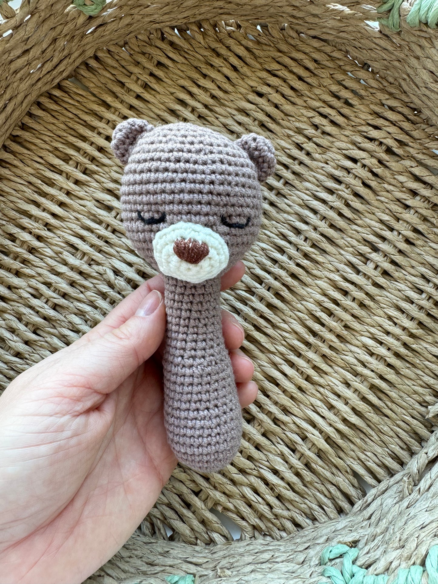Handmade Animal Rattle – Cotton Crochet Baby Toy