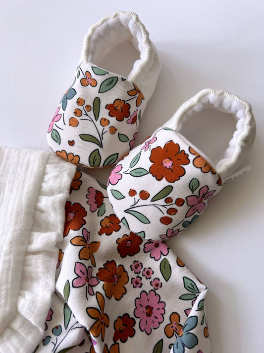 Babyschuhe – Baumwolle mit Blumenmuster