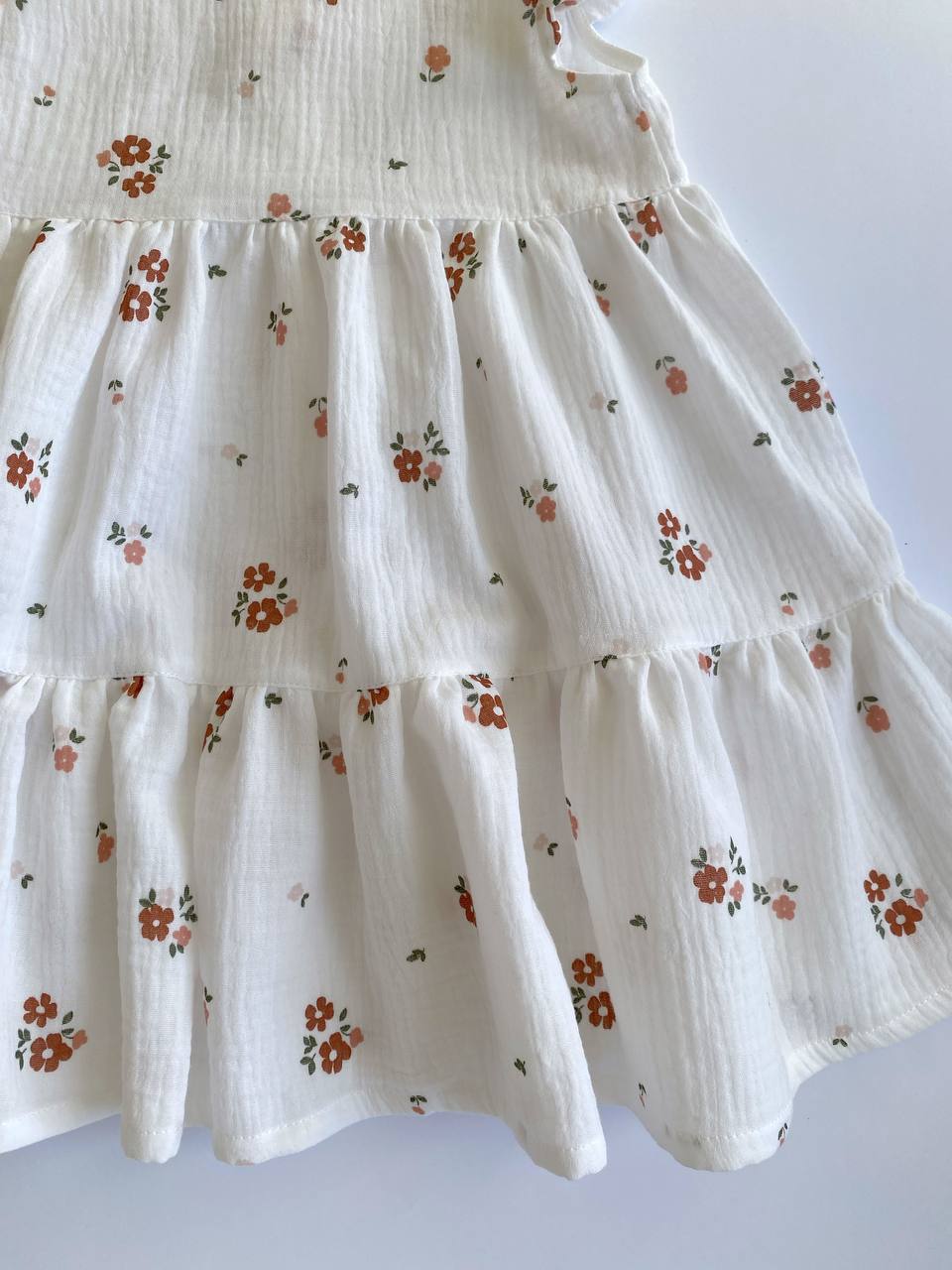 Floral Cotton Muslin Dress for Baby Girl – Handmade in Switzerland