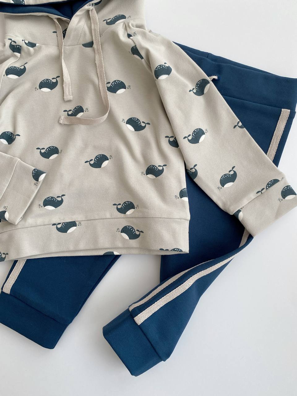 🐋 Whale Hoodie Set – Handmade Ocean Adventure