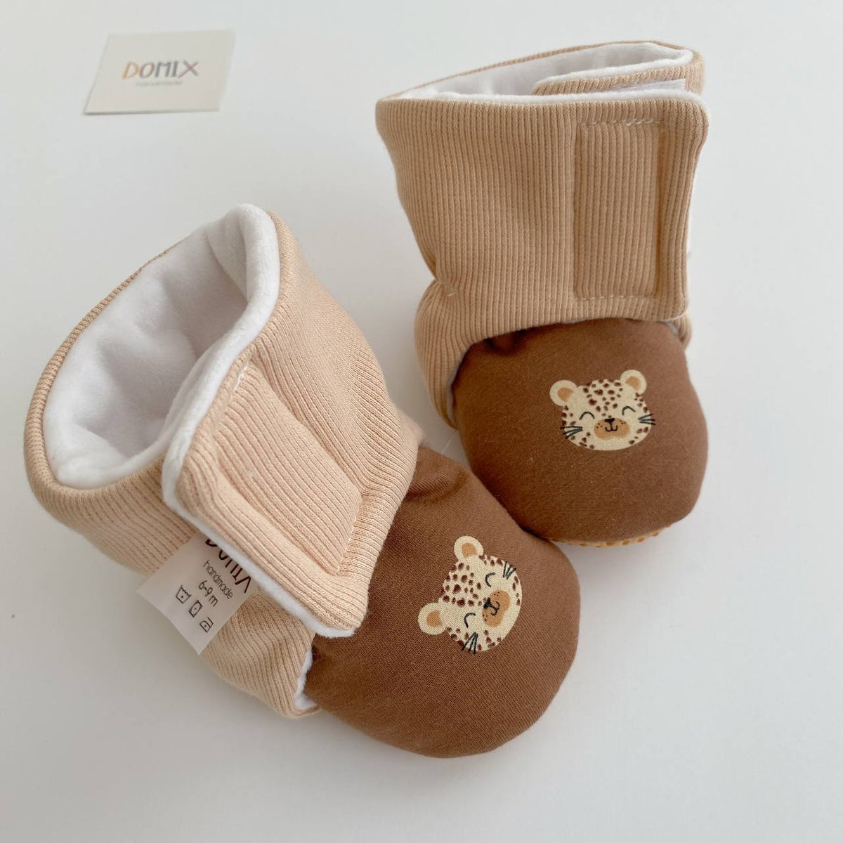 Pastel Floral Baby Booties – Handmade Warm Baby Shoes