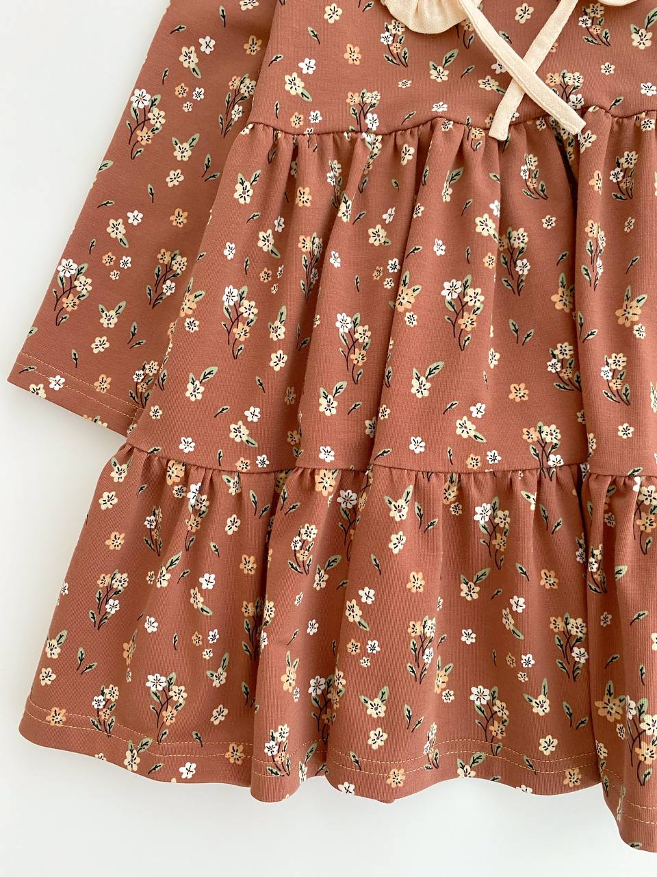 Floral Dress with Detachable Ruffle Collar