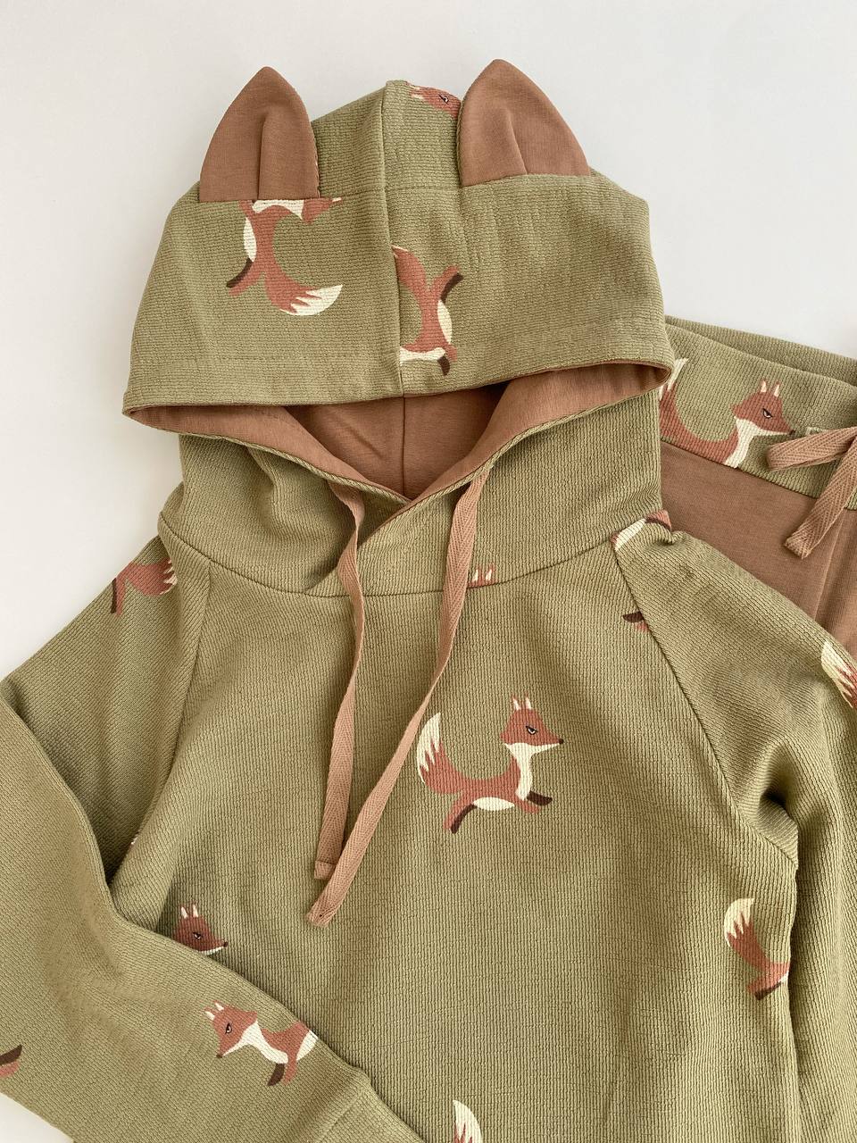 Fox Hoodie & Joggers Set – Handmade Kids Outfit