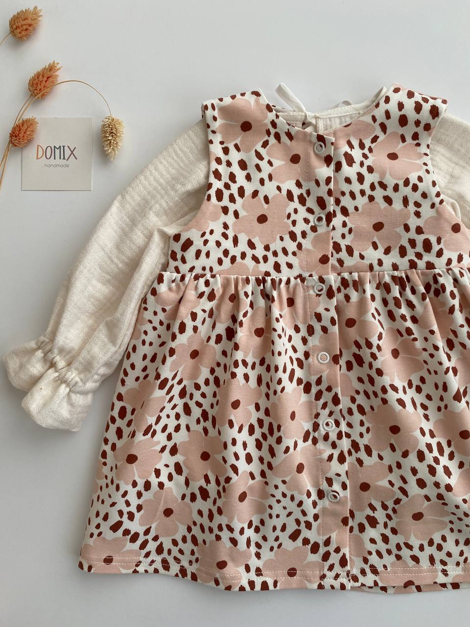 🌸 Floral Dress & Teddy Vest Set