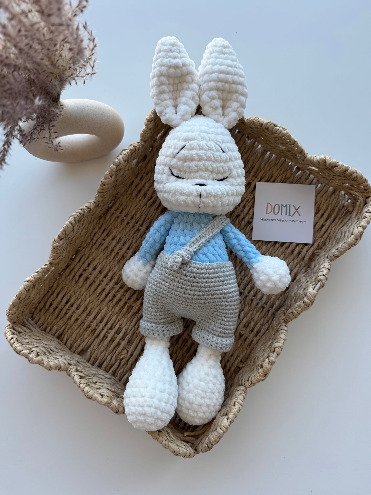 Handmade Bunny Plush Toy – Soft Baby Comforter (30 cm)