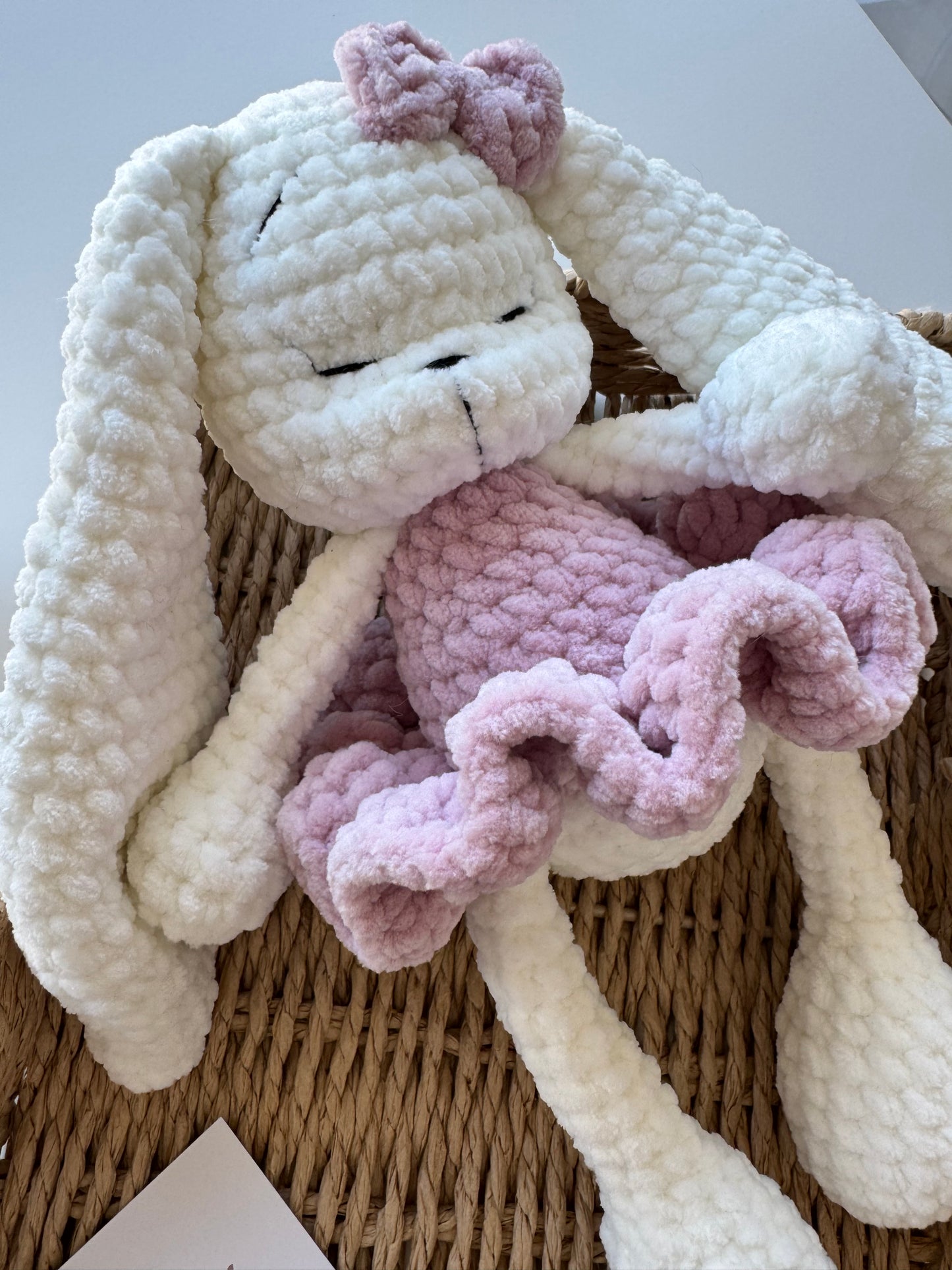 Bunny Plush Toy with Pink Dress – Soft Baby Comforter (30 cm)