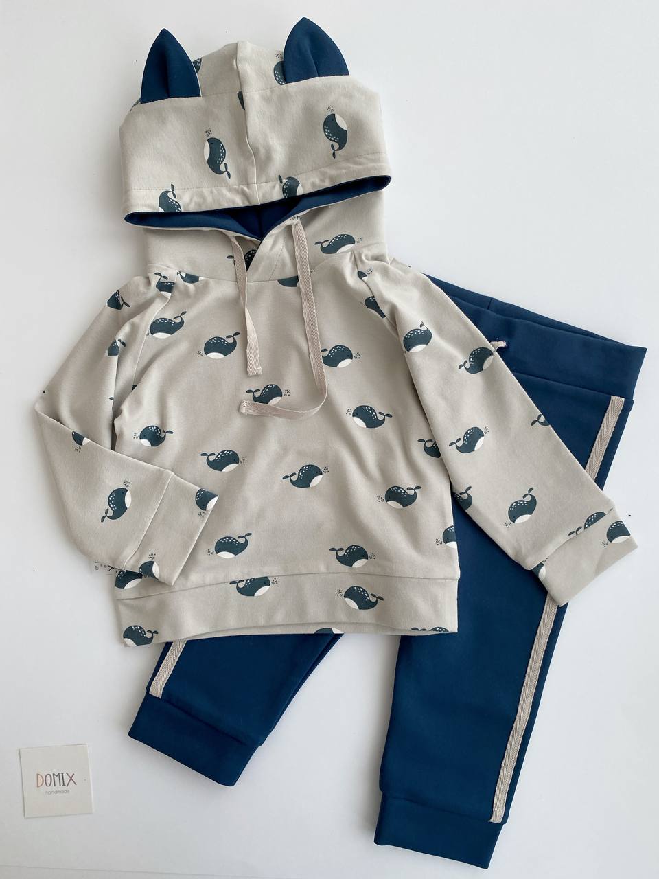 🐋 Whale Hoodie Set – Handmade Ocean Adventure