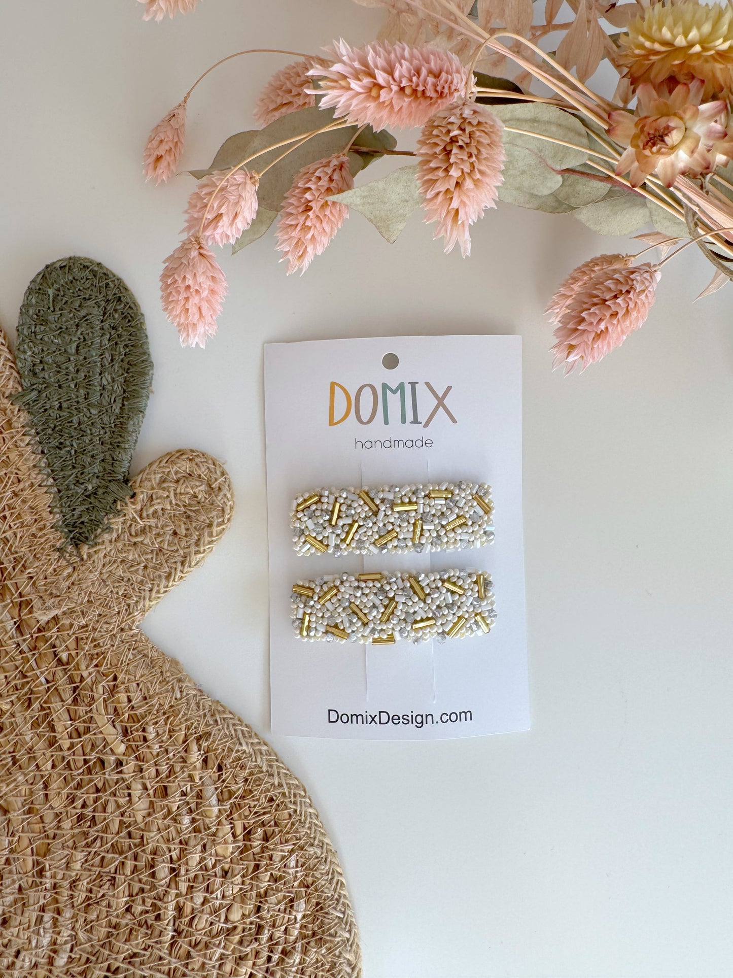 Beaded Hair Clips – Handmade Set of 2